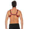 Ouch! Harness Harnais Buckle Bulldog Noir-Rouge